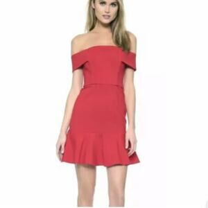 N/Nicholas Ponti Red Off Shoulder Mini Dress 4 NWT